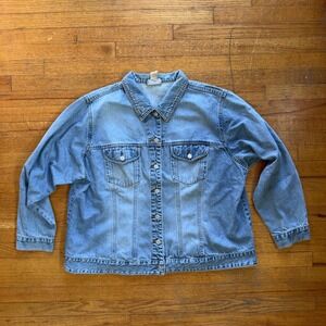 Womens Light Wash Long Sleeve Denim‎ Casual Jacket Spring Size Medium